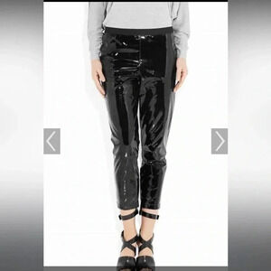 Les Chiffoniers black patent vinyl crop pants